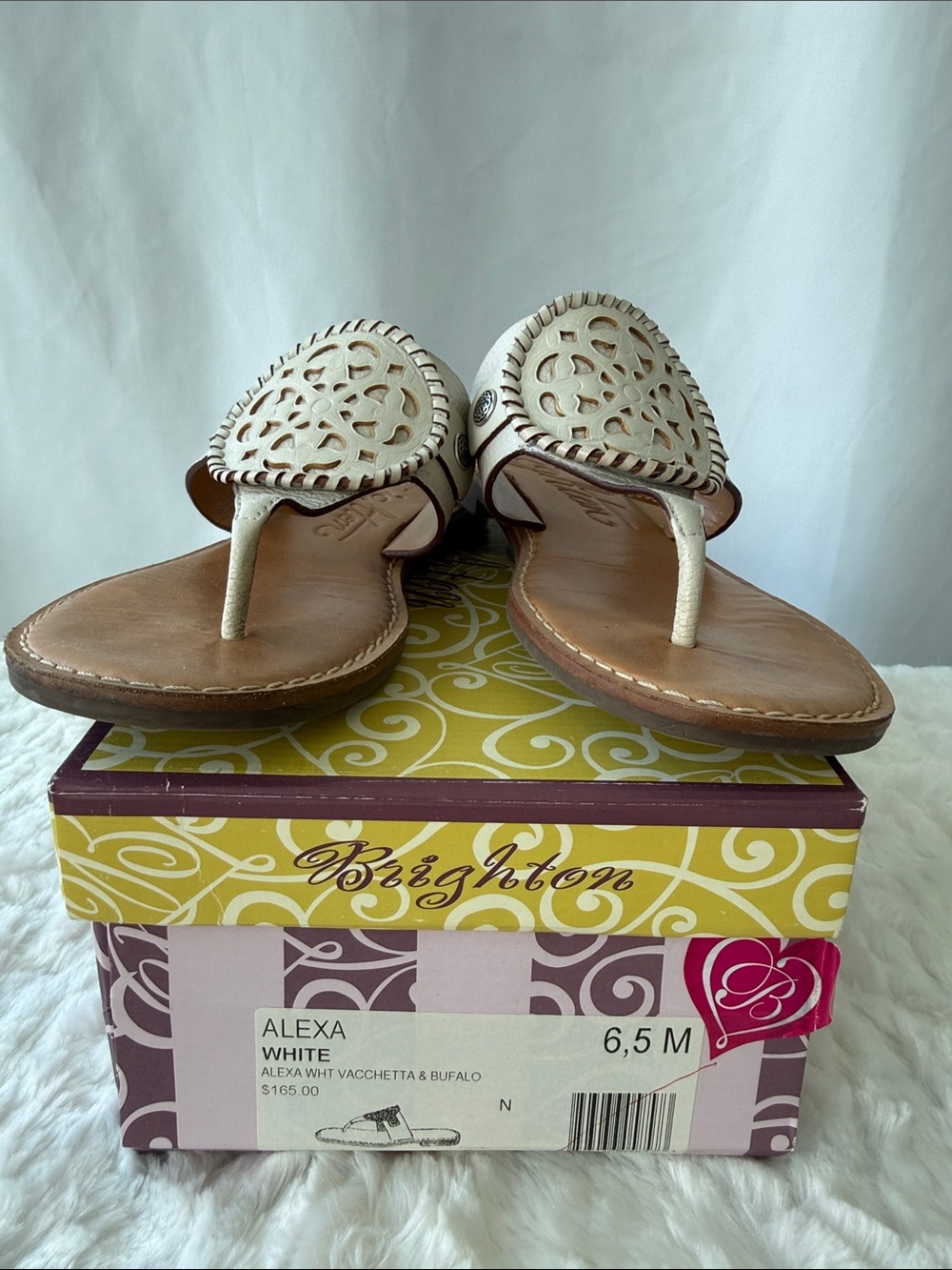 Brighton Alexa White (Tan/Cream) Sandals - Picture 6 of 9